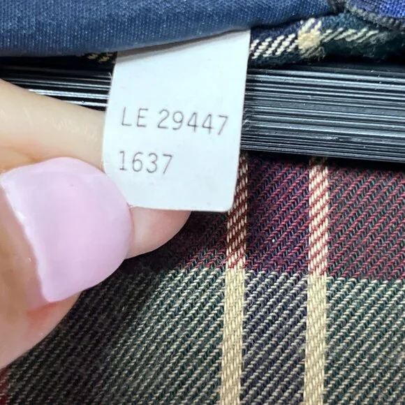 Lands End Mens Canvas XL Barn Coat Corduroy Collar Button Front Brown Tan Lined - Picture 14 of 16